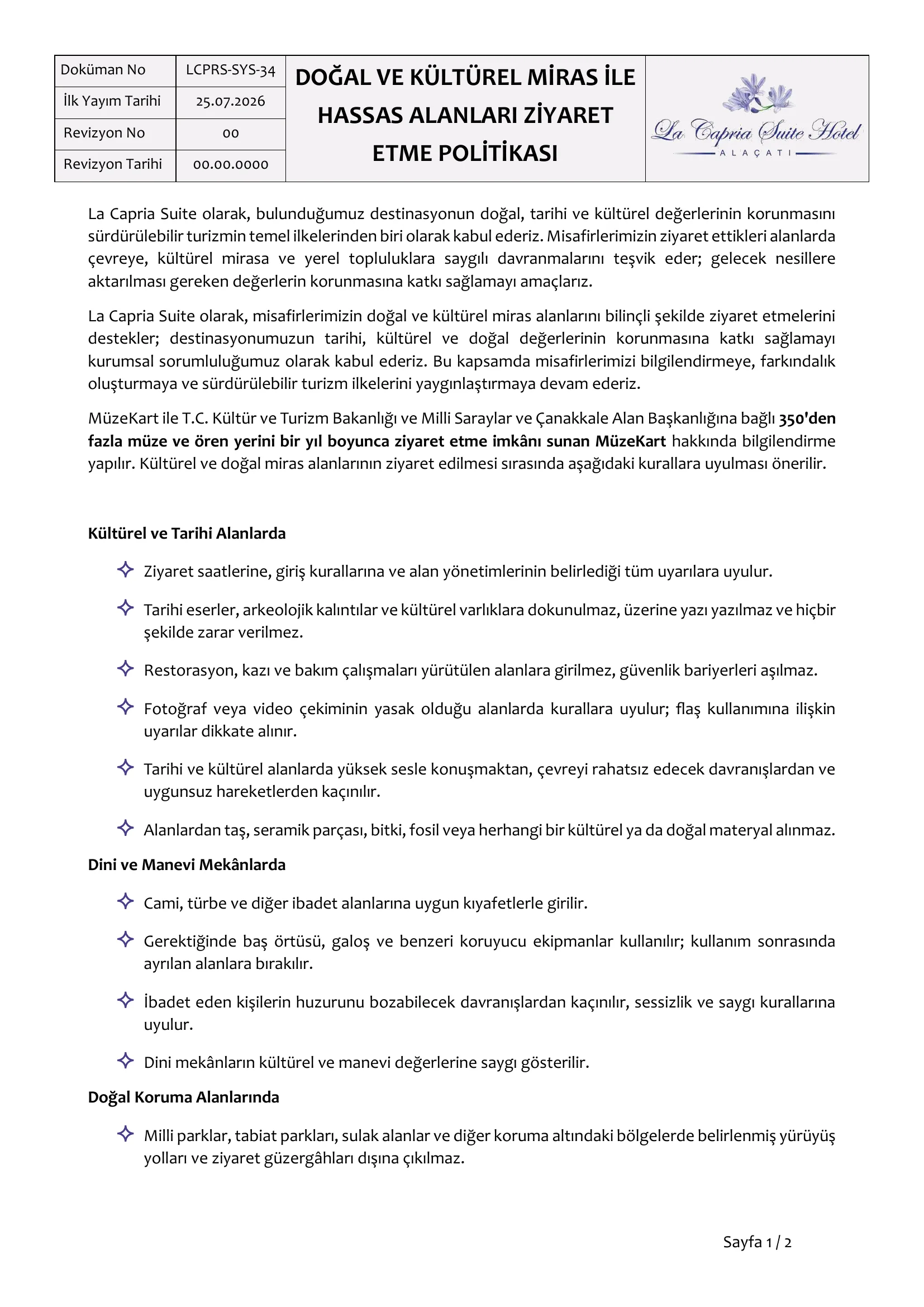 Hassas Alanları Ziyaret Ederken Dikkat Edilecekler